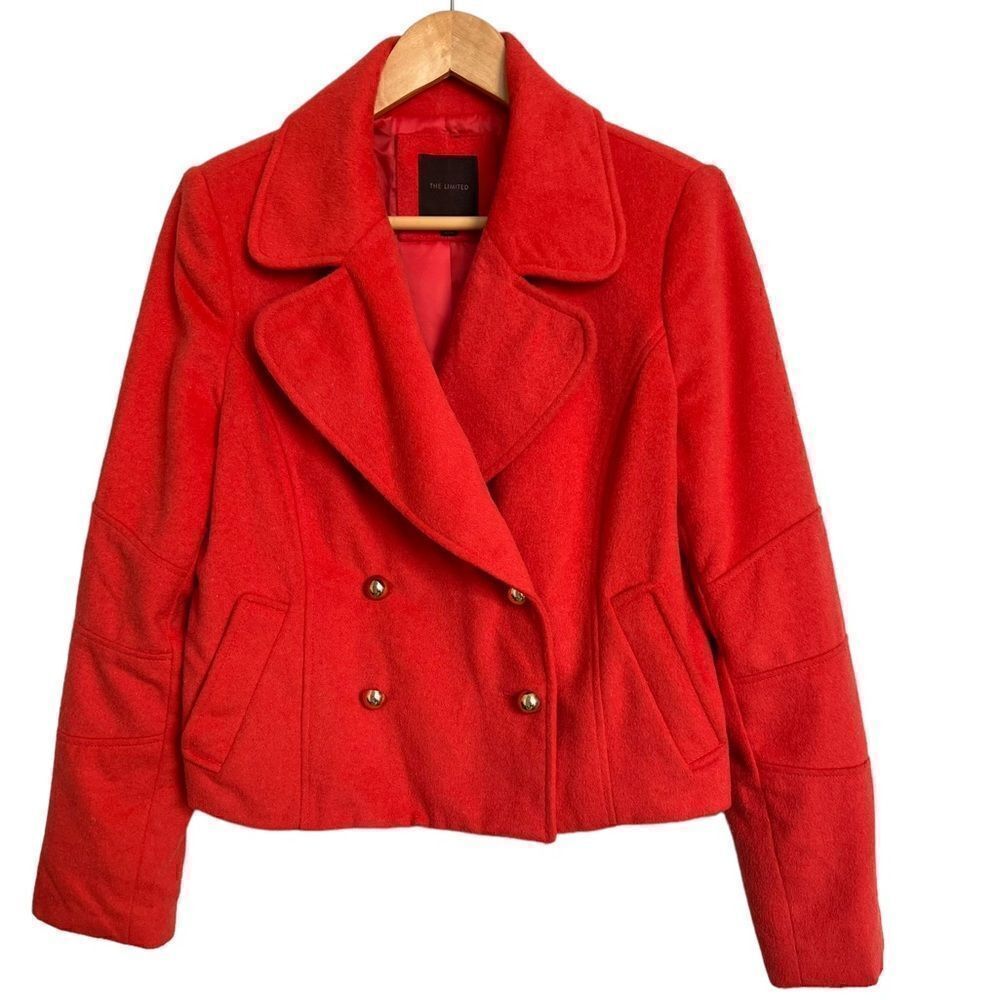 The Limited Pea Coat Bomber Jacket Retro Wool Blend Size Medium